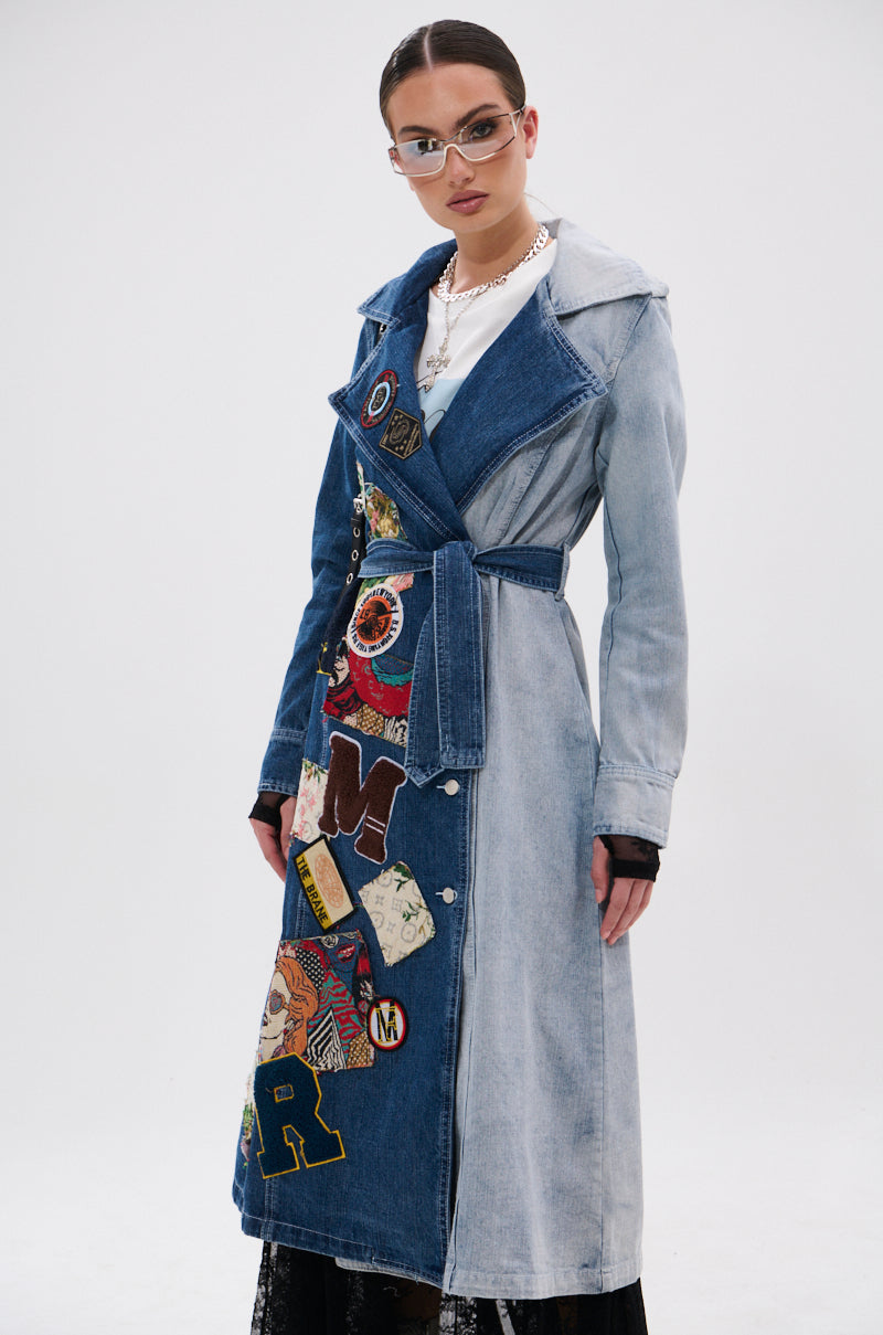 MILA PATCH DENIM TRENCH