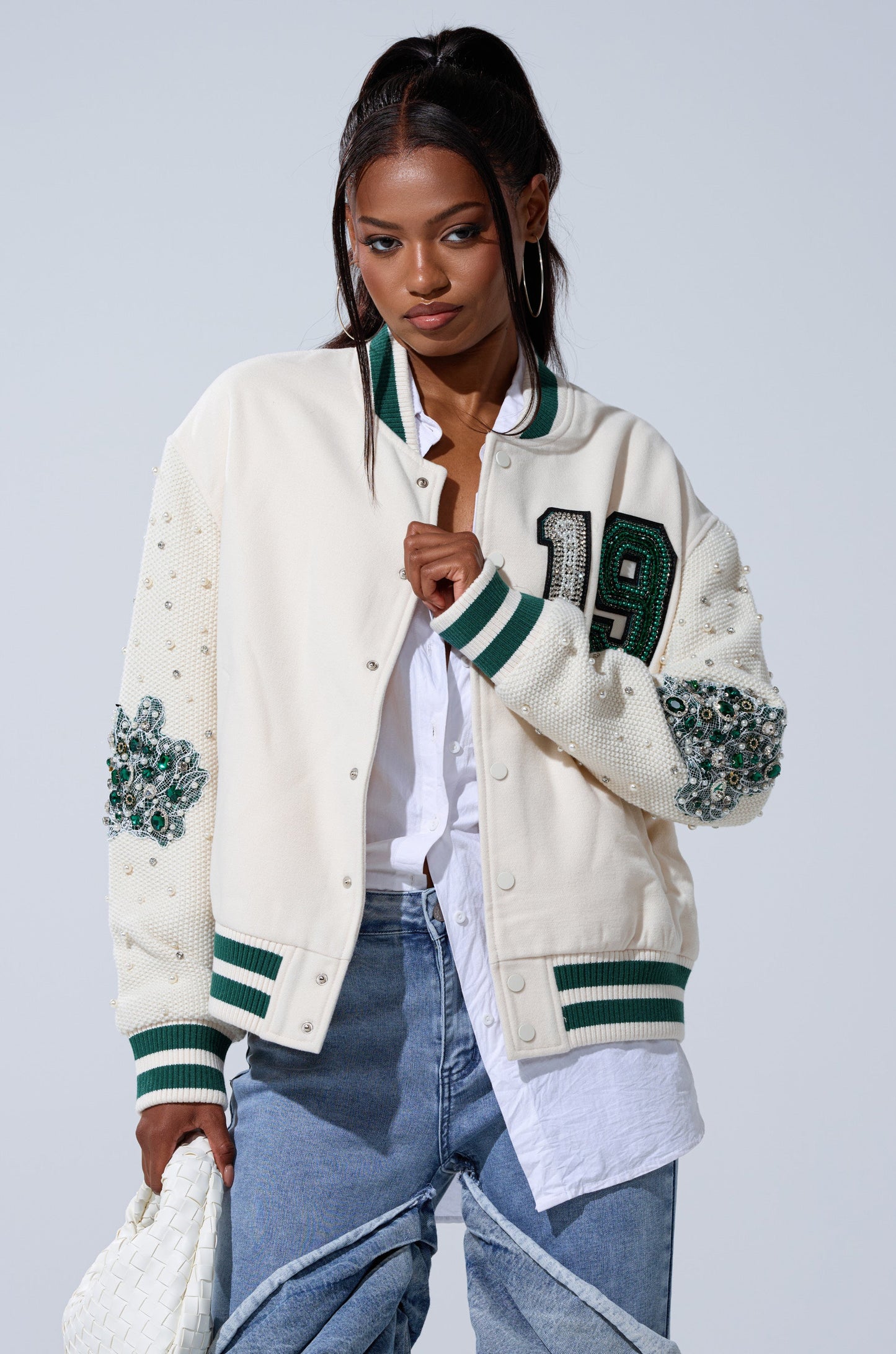 BETTER LUCK NEXT TIME EMBELLISHED BOMBER