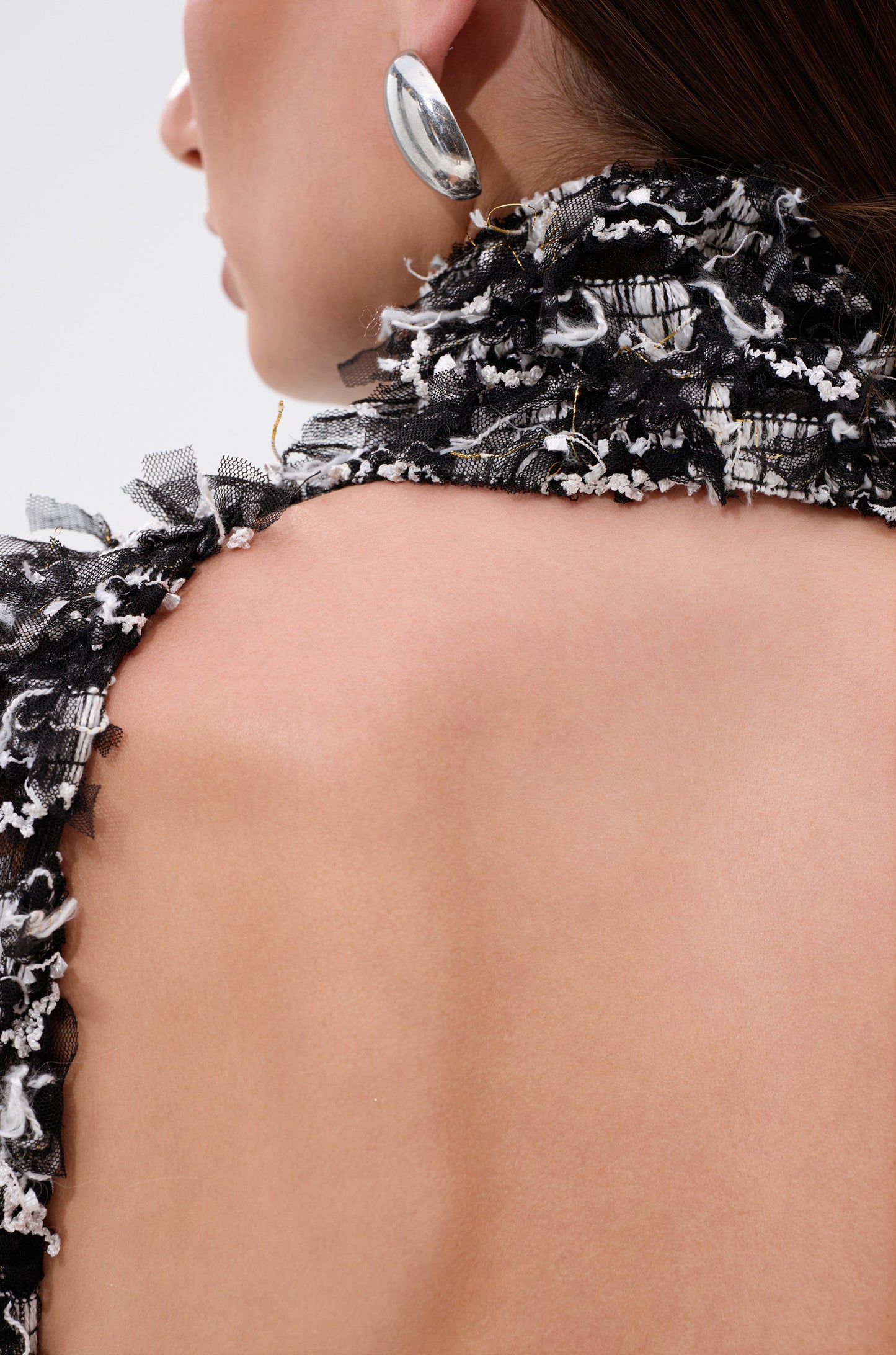 NEXT UP SHREDDED MESH MIDI DRESS