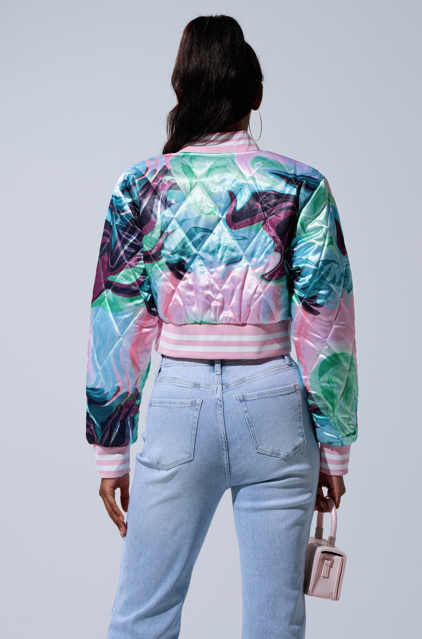 HEART TO HEART SATIN BOMBER