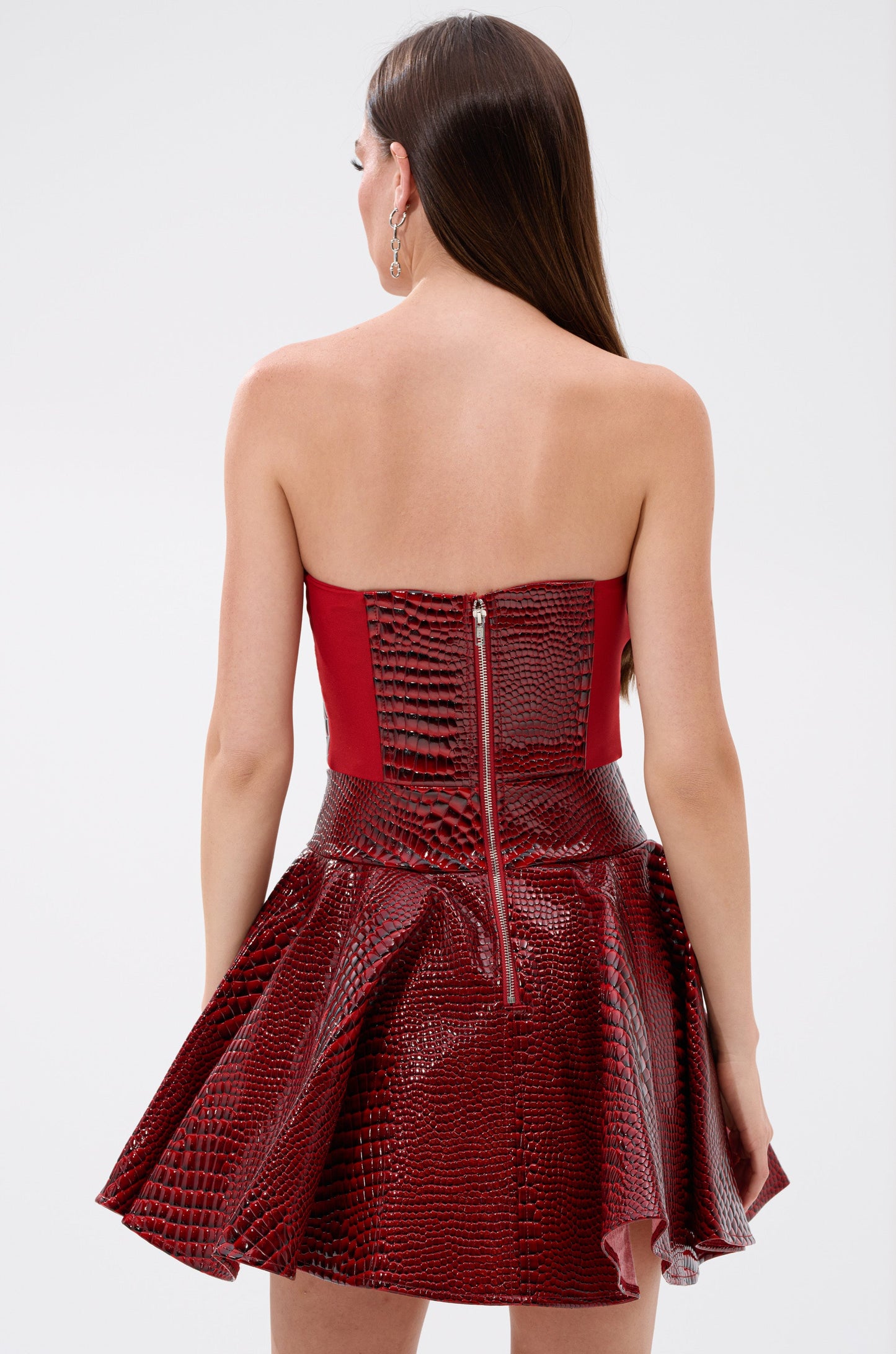 VAL PU MINI DRESS IN CROC PRINT