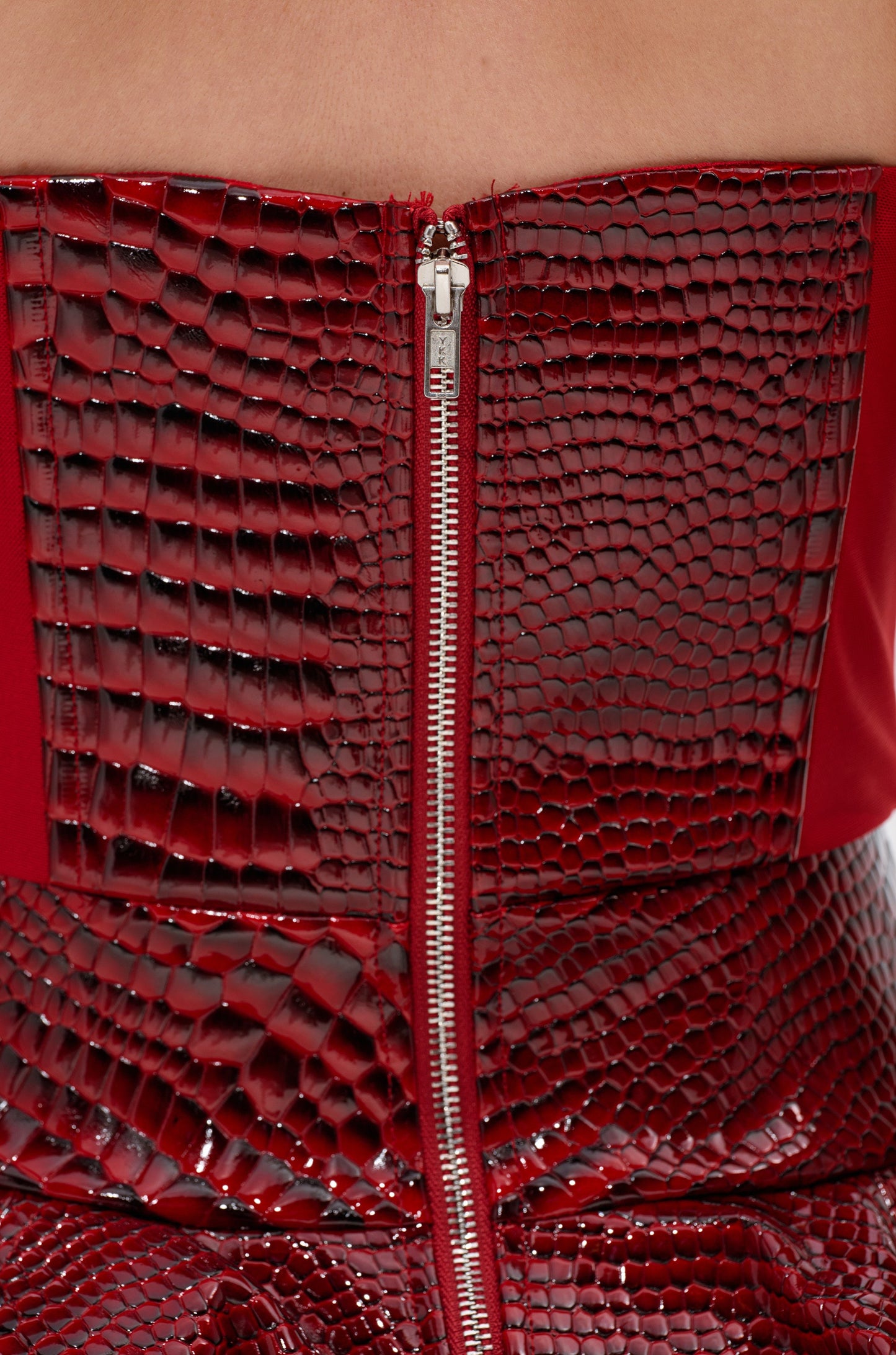 VAL PU MINI DRESS IN CROC PRINT
