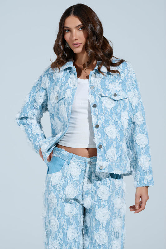 FOLLOW MY LEAD APPLIQUE DENIM JACKET