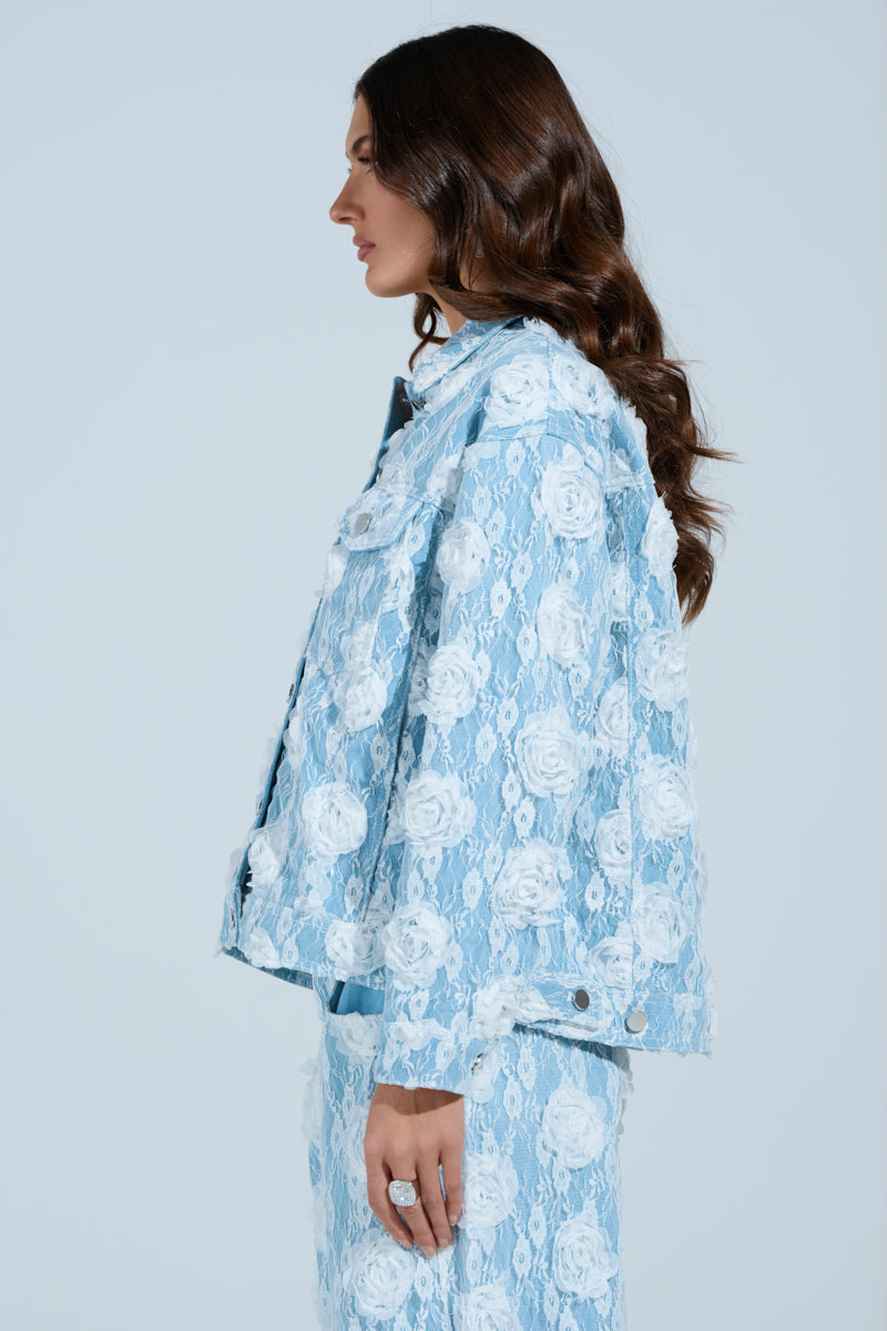 FOLLOW MY LEAD APPLIQUE DENIM JACKET