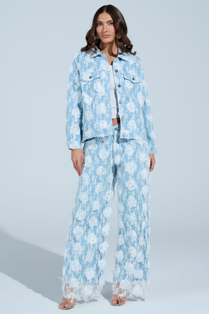 FOLLOW MY LEAD APPLIQUE DENIM JACKET