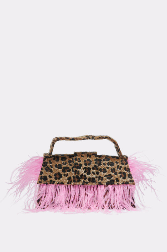 TOO WILD FEATHER PURSE