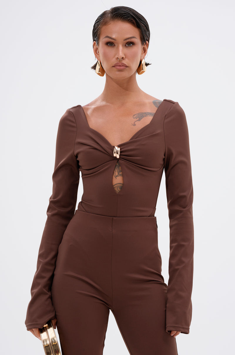 LUXE LIFE SEAMLESS BODYSUIT IN BURGUNDY